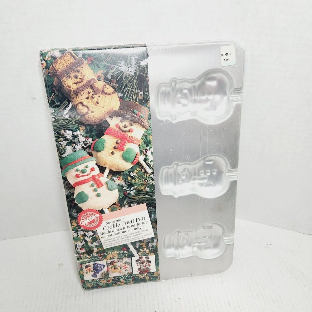 Wilton Cake Pan 1996 Snowman Cookie Treat Pan Cakes Christmas Baking 2105-8107